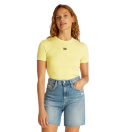 CALVIN KLEIN MAJICA WASHED WOVEN LABEL RIB FIT TEE ZA ŽENE