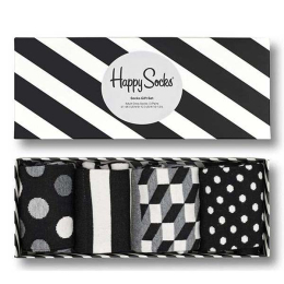 HAPPY SOCKS LFS BOX CARAPE 4-PACK CLASSIC BLACK AND WHITE SOCKS GIFT SET